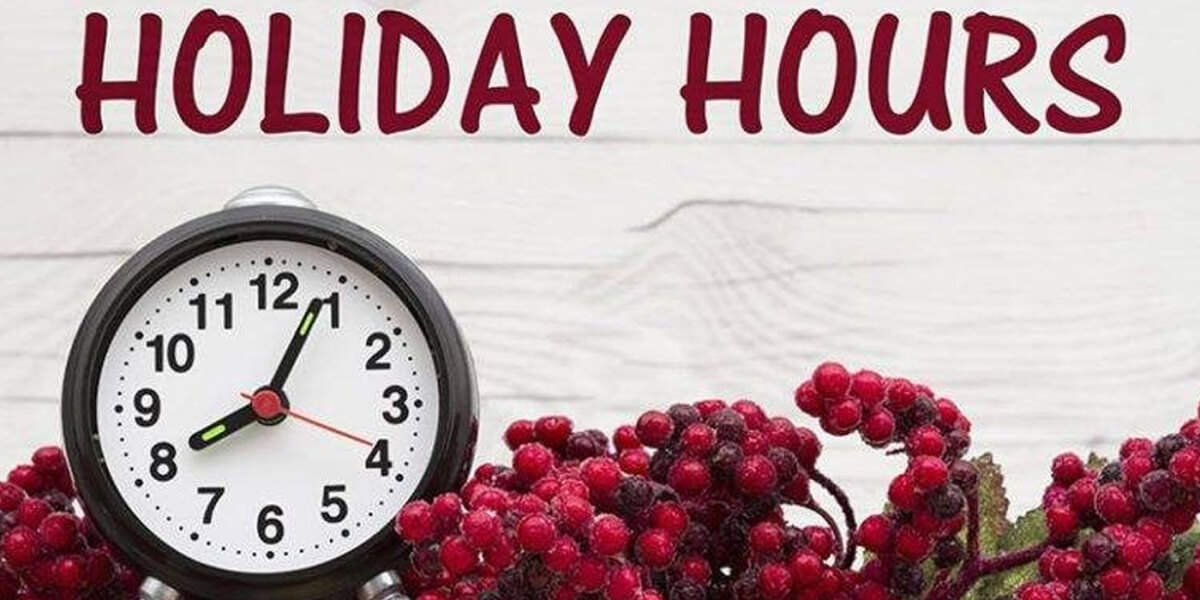 Holiday Season Open Hours 2017